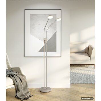 Globo Silvio LED Stehlampe dimmbar, 2-flammig, 1400 Lumen, 2700-4000 Kelvin