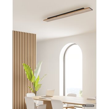 Globo Hayden moderne längliche LED Deckenleuchte mit Fernbedienung, dimmbar