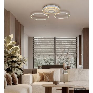 Globo Miles LED Deckenleuchte mit Fernbedienung, Infinity-Spiegel-Lichteffekt, Ø 40 cm