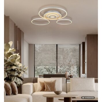 Globo Miles runde dimmbare LED Deckenleuchte mit Fernbedienung, 40 cm, modern