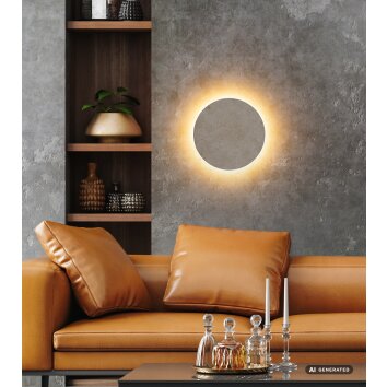 Globo Jillian LED Wandleuchte aus Travertin, rund 3000 Kelvin 1698 Lumen 14 Watt IP20 für innen