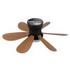 Globo Delores LED Deckenventilator mit Beleuchtung Fernbedienung modern naturfarben