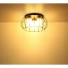 Globo Rowena Industrial Deckenleuchte rund Ø 50 cm 3-flammig mit braunen Glasschirmen