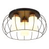 Globo Rowena Industrial Deckenleuchte rund Ø 50 cm 3-flammig mit braunen Glasschirmen