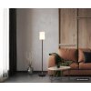 Globo Rowena Stehlampe Stehleuchte modern mit braunem Glasschirm E27 60 Watt Eichenholz