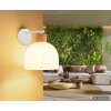 Globo Swanson moderne Wandleuchte aus Holz und Metall mit weißem Glasschirm für Flur