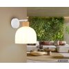 Globo Swanson moderne Wandleuchte aus Holz und Metall mit weißem Glasschirm für Flur