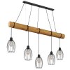 Globo Berti 5-flammige Holzbalken-Hängeleuchte für Esstisch E27 Industrial, 140 cm