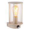 Globo Gracey Edelstahl-Außenwandleuchte mit Bewegungsmelder IP54 E27 sandfarben