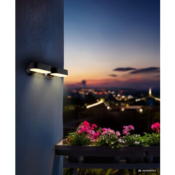 Globo VOTARO LED Solarwandleuchte mit Bewegungsmelder IP44 für Außenbereich