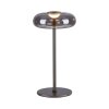 SCHÖNER WOHNEN-Kollektion POSH LED Tischleuchte in Grau mit rauchfarbenem Glasschirm