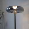 SCHÖNER WOHNEN-Kollektion POSH LED Tischleuchte in Grau mit rauchfarbenem Glasschirm