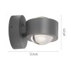 SCHÖNER WOHNEN-Kollektion CHIA LED-Wandlampe mit transparentem Glasschirm Up-/Downlight