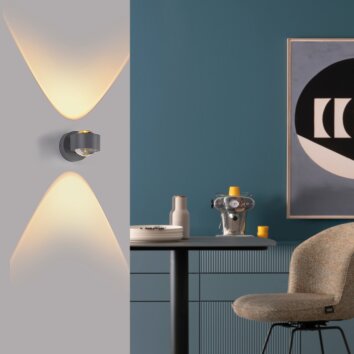 SCHÖNER WOHNEN-Kollektion CHIA LED-Wandlampe mit transparentem Glasschirm Up-/Downlight