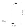 Leuchten Direkt Bogen-Stehlampe PIXIE, verstellbar, LED 3000 Kelvin warmweiß