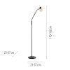 Leuchten Direkt Stehlampe LOKI, flexibler Bogenarm, verstellbar, 3000 Kelvin warmweiß
