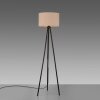 Leuchten Direkt Tripod-Stehlampe DURO mit Stativgestell und beigem Stoffschirm