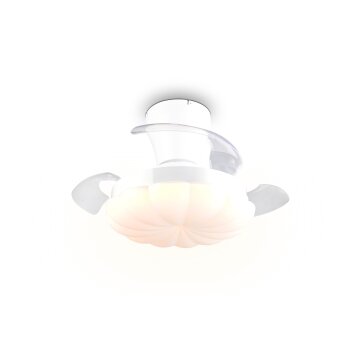Reality LED Deckenventilator Boras in Weiß, Lichtfarbe einstellbar 2700-6500 Kelvin