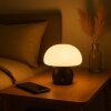 Brilliant moderne LED Pilz-Tischleuchte Dupos, weißer Glasschirm, 2700 Kelvin warmweiß