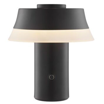 Brilliant LED Tischleuchte Kinich mit konischem weißen Schirm, 2700 Kelvin warmweiß