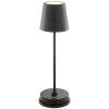 Brilliant LED Tischleuchte Elora mit konischem schwarzem Schirm für Terrasse und Balkon
