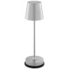 Brilliant Tischleuchte Elora, LED, konischer Silberschirm, 2700 Kelvin warmweiß, dimmbar