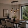 Brilliant moderne Cluster-Pendelleuchte Ligari mit 5 rauchfarbenen Glasschirmen