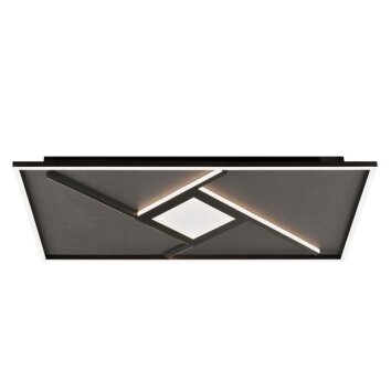Brilliant LED Deckenleuchte Hardy, Memoryfunktion, 2700 Kelvin warmweiß, schwarzer Schirm