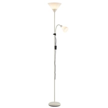 Brilliant Leuchten moderne Deckenfluter-Stehleuchte Spari mit gebogenem Lesearm in Beige