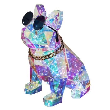 Brilliant LED Tischleuchte Gaston, Hund in klarer Facettenoptik, 3000 Kelvin warmweiß