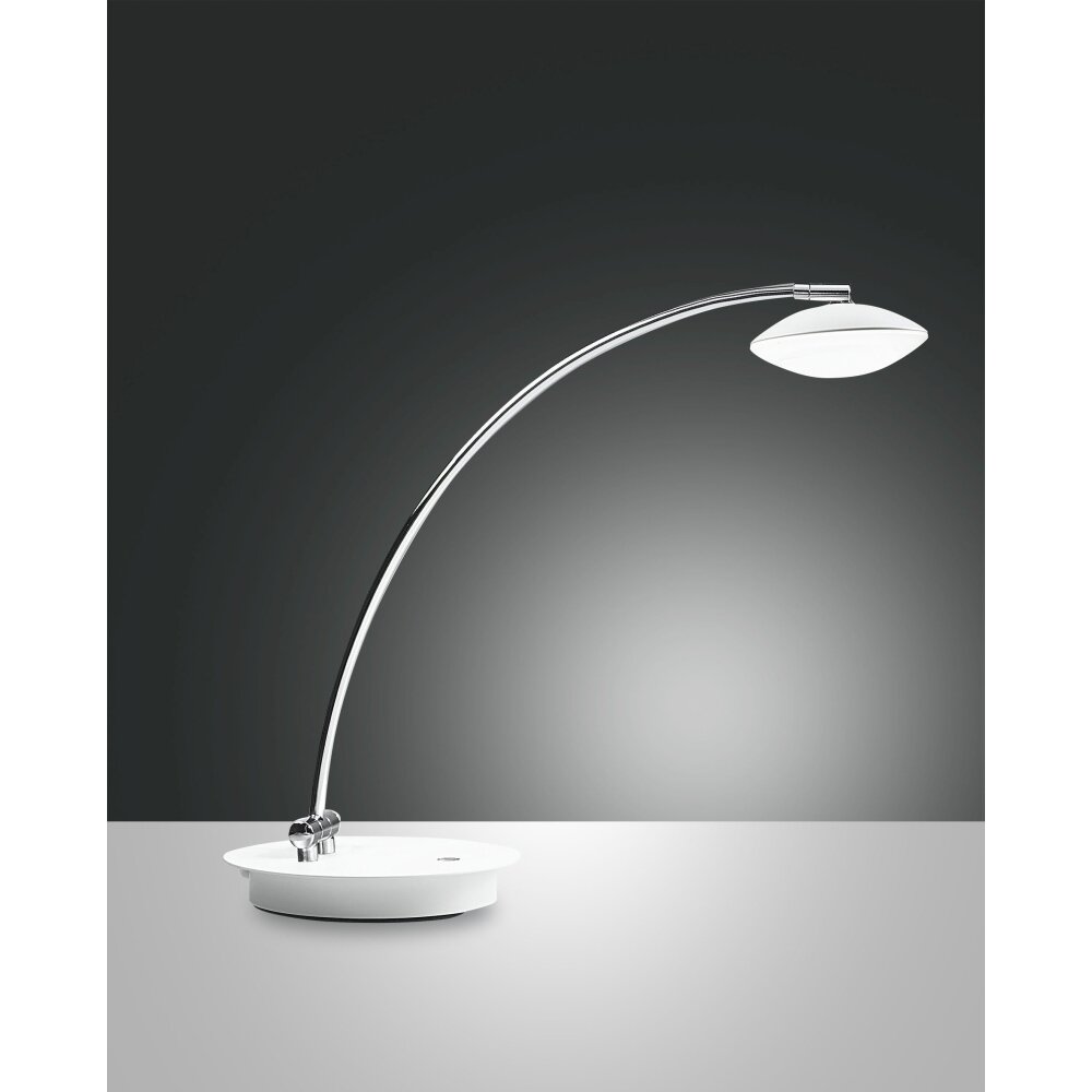 Fabas Luce Hale Tischleuchte LED Chrom, Weiß, 1-flammig main product photo
