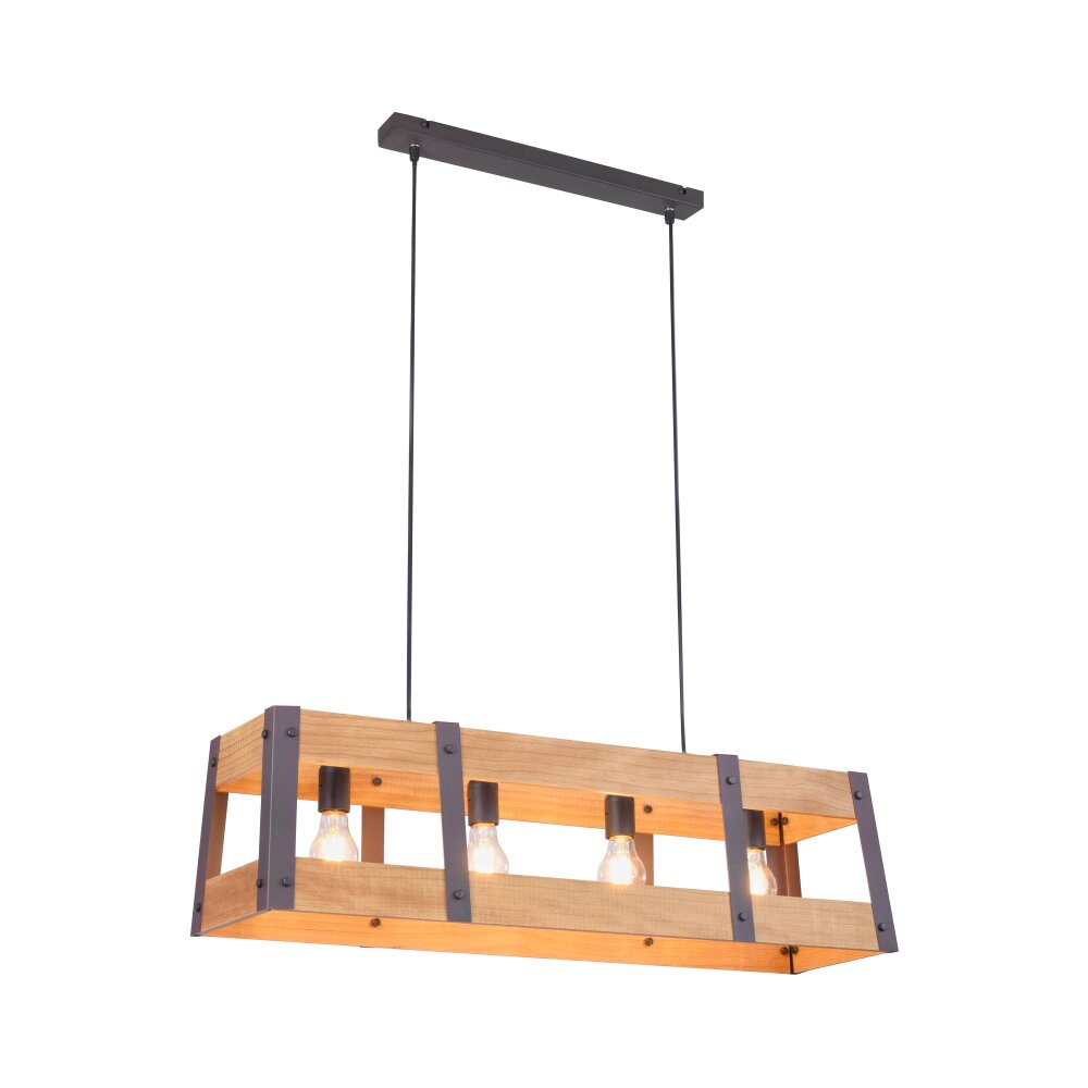 Leuchten Direkt CRATE Pendelleuchte Holz hell, 4-flammig main product photo