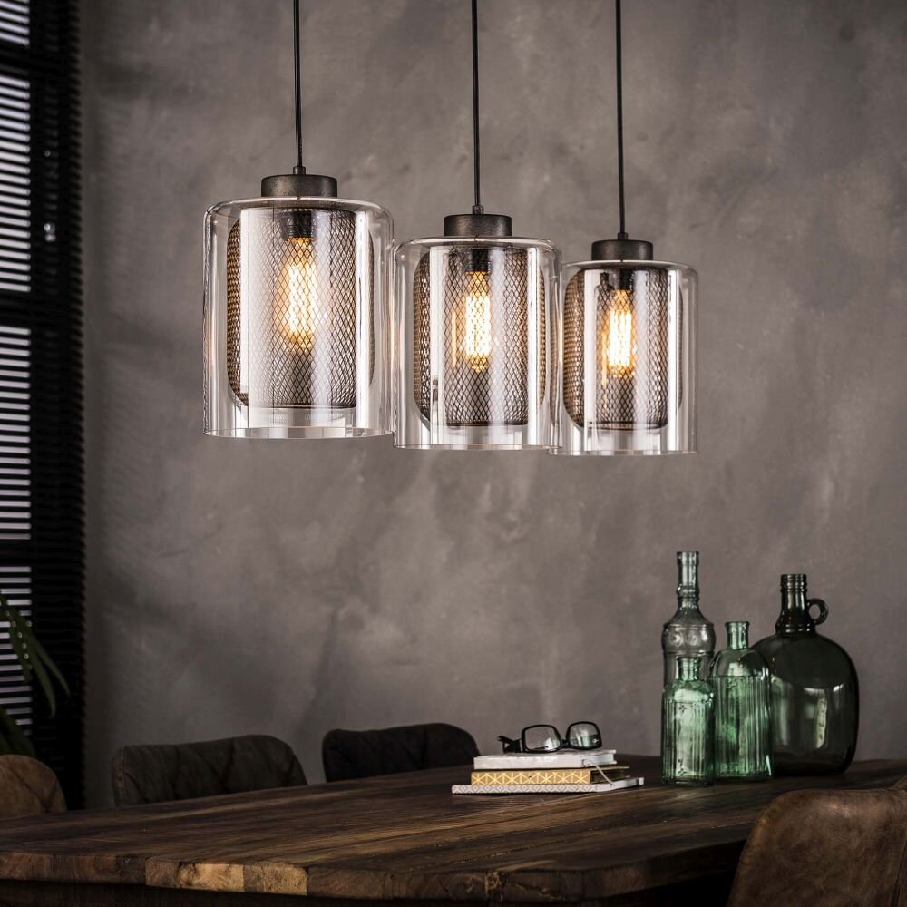 Hoefhaven Pendelleuchte Stahl gebürstet, 3-flammig main product photo