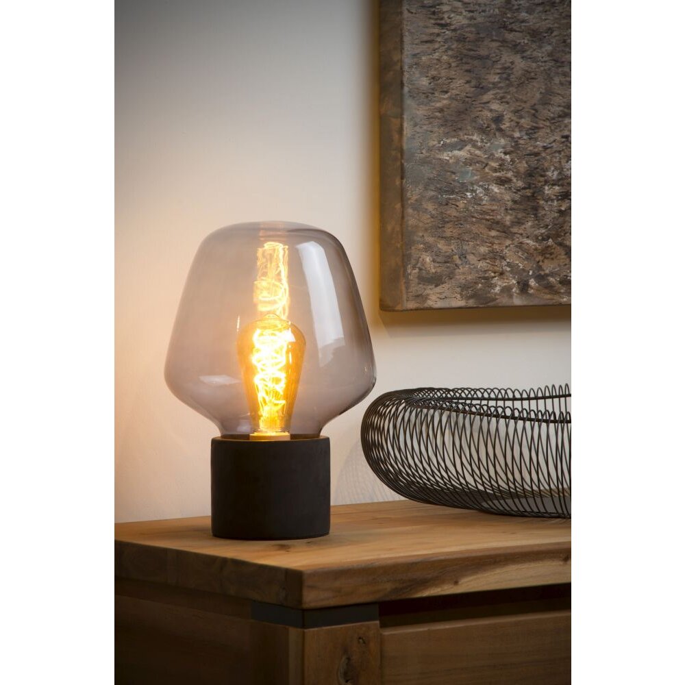 Lucide BECKY Tischlampe Grau, 1-flammig main product photo