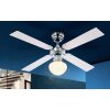 Globo CHAMPION Deckenventilator Chrom, Edelstahl, Weiß, 1-flammig