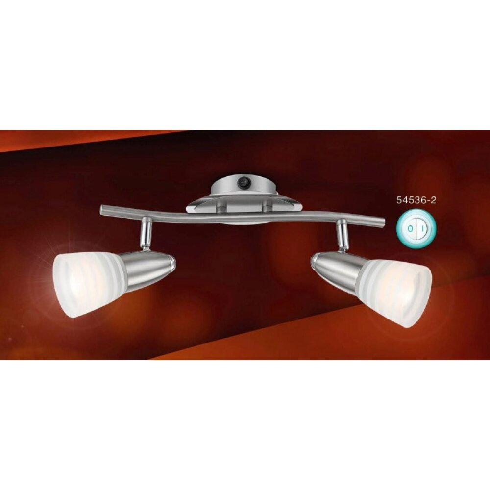 Globo CALEB Strahler Chrom, Nickel-Matt, 2-flammig main product photo