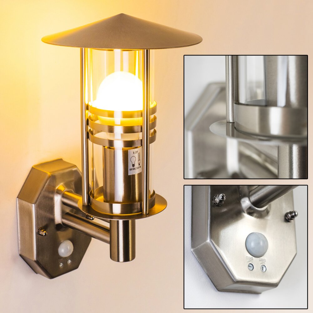 Forli Wandleuchte Edelstahl, 1-flammig, Bewegungsmelder main product photo