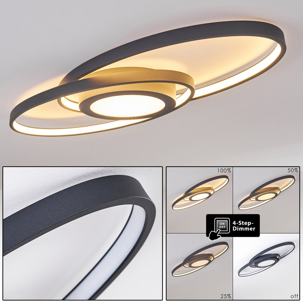 Chunky Deckenleuchte LED Grau, 1-flammig main product photo