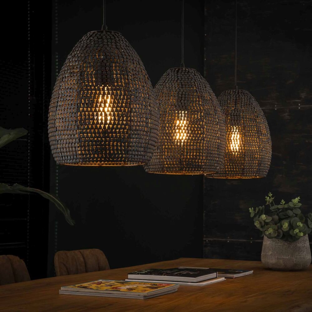 Ommerlanderwijk Pendelleuchte Braun, Schwarz, 3-flammig main product photo