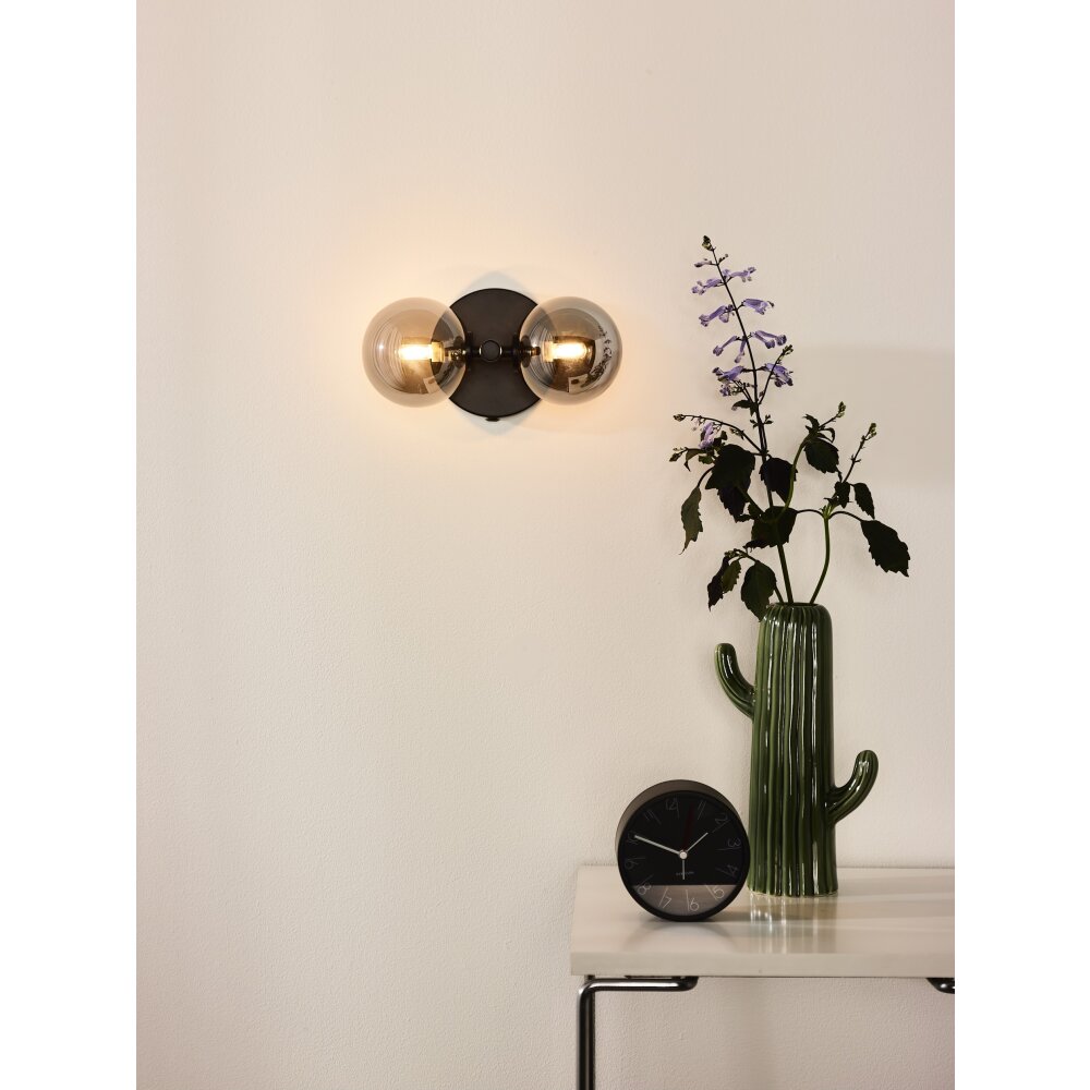 Lucide TYCHO Wandleuchte Schwarz, 2-flammig main product photo
