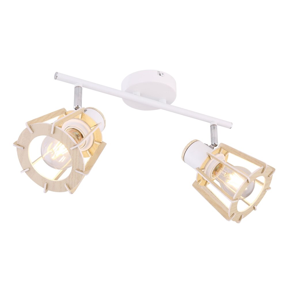 Globo BLAHA Strahler Braun, Weiß, 2-flammig main product photo