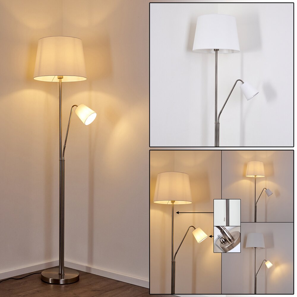 Gunstock Stehleuchte Nickel glänzend, 2-flammig main product photo