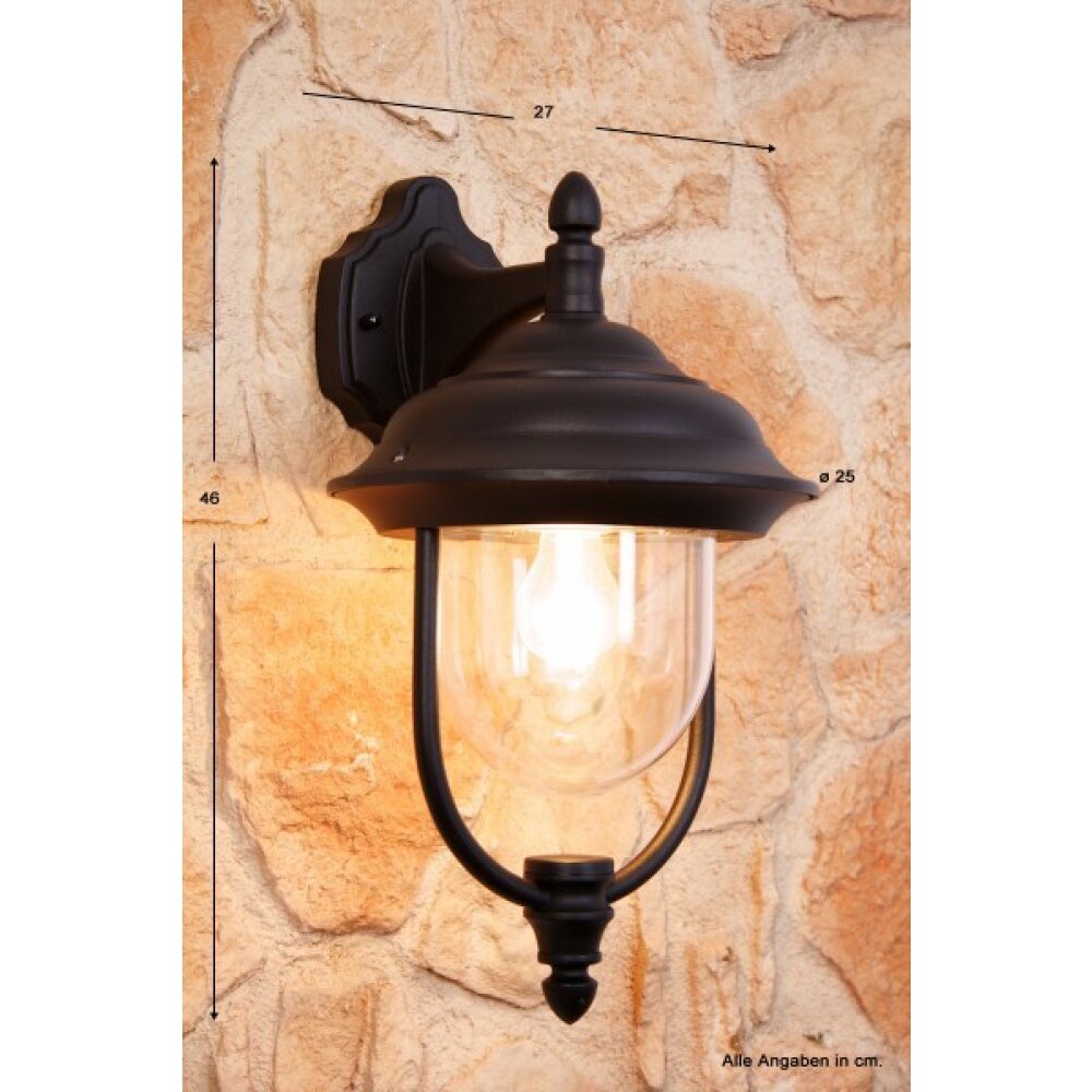 Konstsmide PARMA Wandleuchte Schwarz, Transparent, Klar, 1-flammig main product photo
