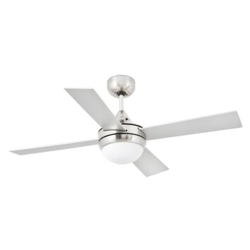 Faro Barcelona MiniIcaria Deckenventilator mit Licht Nickel-Matt, 2-flammig