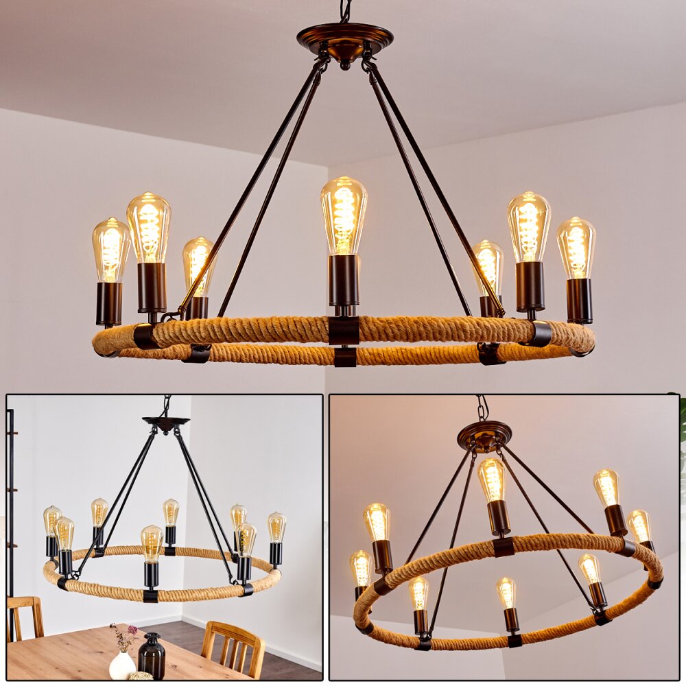 Riekje Hängeleuchte Braun, Schwarz, 8-flammig main product photo