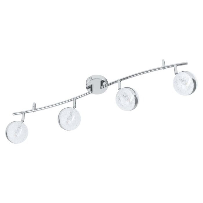 EGLO LED Deckenlampe Salto 3 – 4x3W, Chrom/weiß, Kristalleffekt, G9 Fassung, 82,5 Cm, Moderne Deckenstrahler