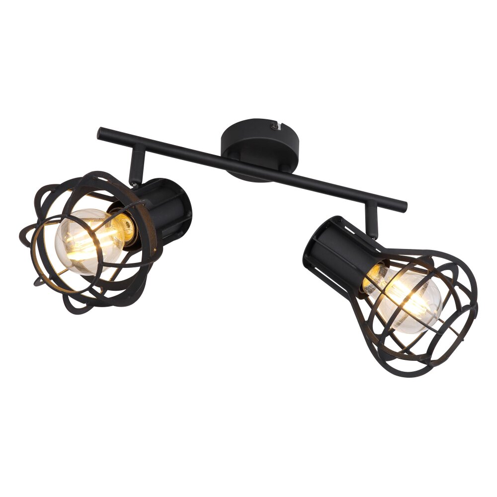Globo CLASTRA Strahler Schwarz, 2-flammig main product photo