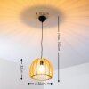 Wutt Pendelleuchte Holz hell, Schwarz, 1-flammig
