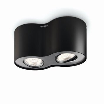 Philips Phase Deckenleuchte LED Schwarz, 2-flammig