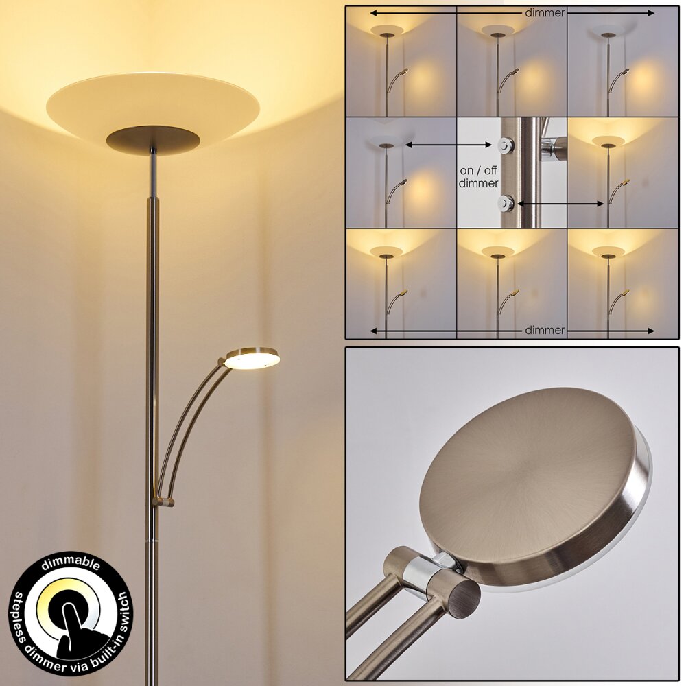 Argostoli Deckenfluter LED Nickel-Matt, 2-flammig main product photo